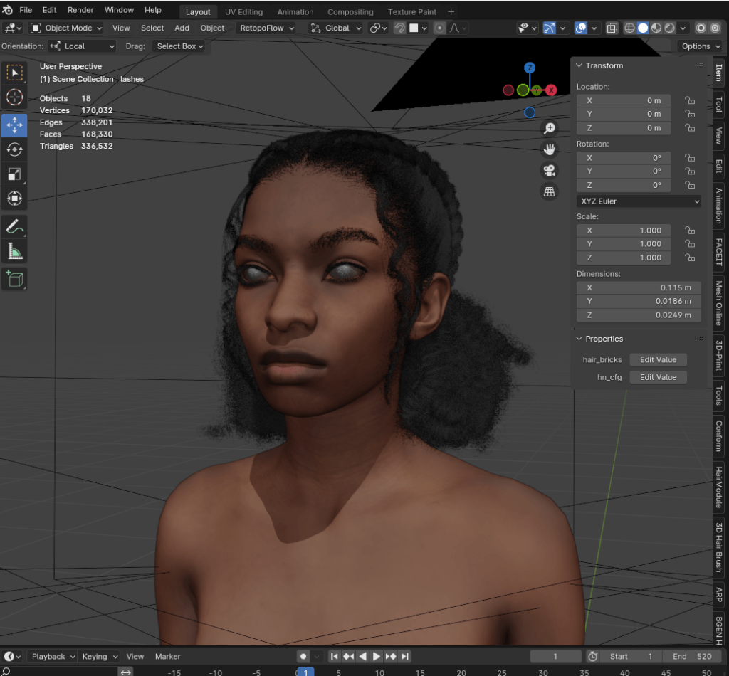 How to use pixelhair on any custom character in blender