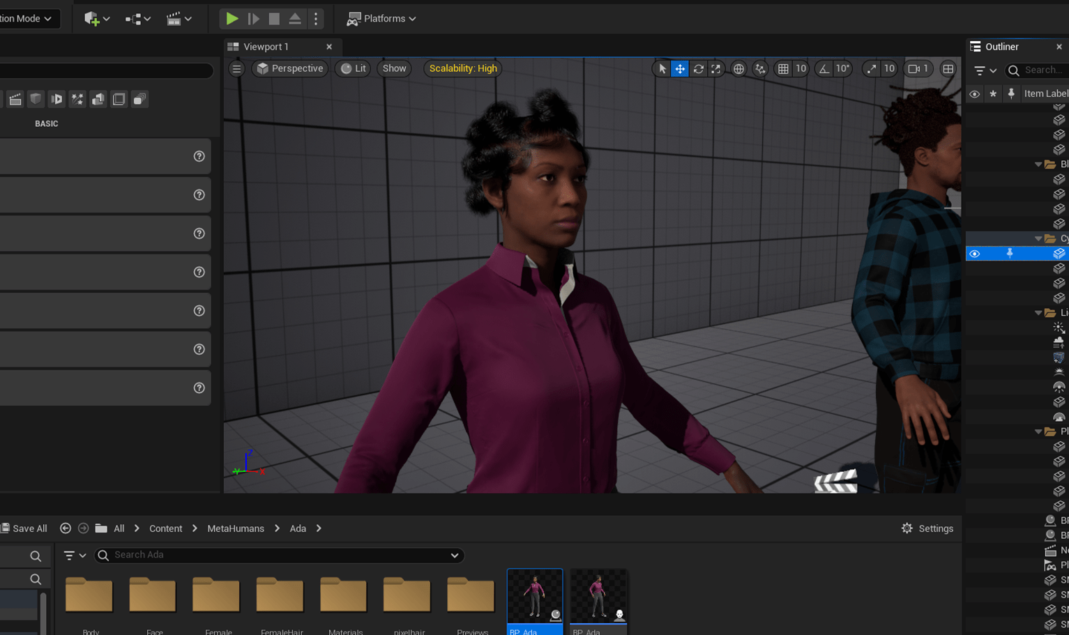 Free PixelHair ready-made Bantu Knots 3D hairstyle on a metahuman in Unreal Engine 5