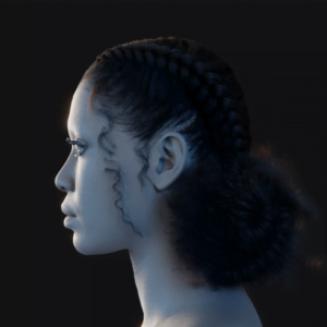 PixelHair ready-made Braids pigtail double bun 3D hairstyle in Blender using Blender hair particle system