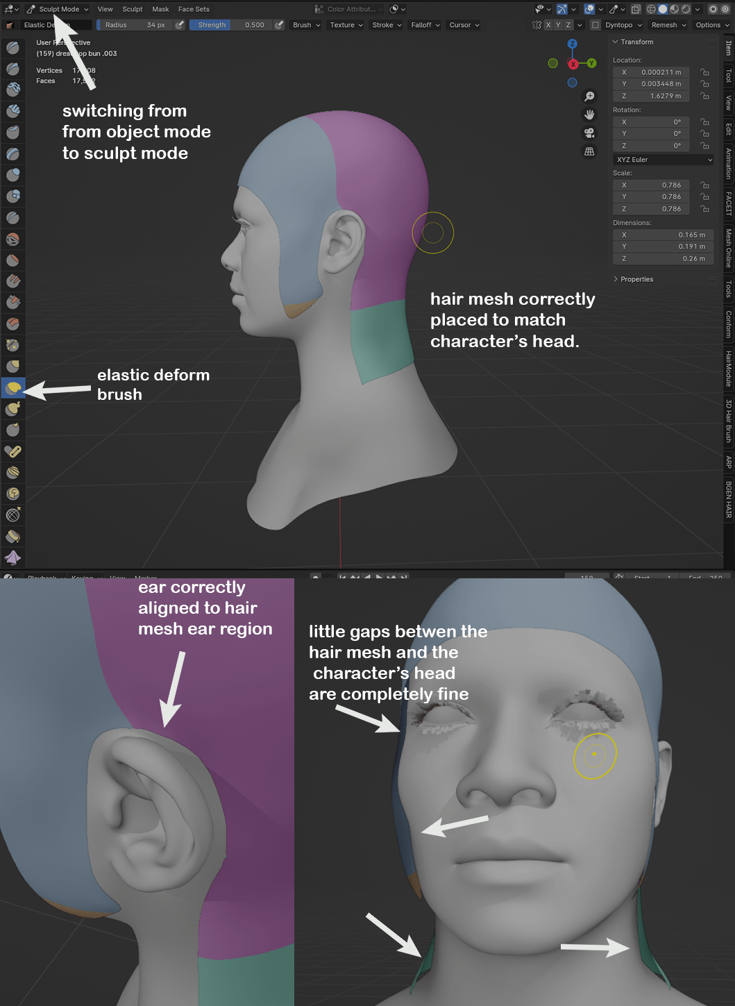 How to use pixelhair on any custom character in blender