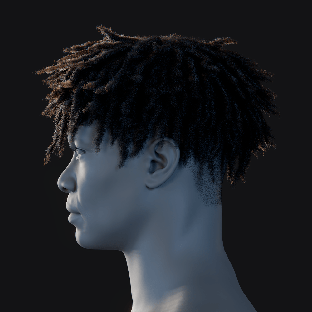 PixelHair ready-made Scarlxrd dreads hairstyle in Blender using Blender hair particle system