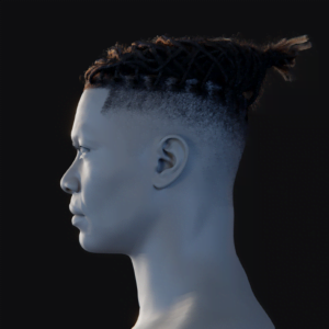 PixelHair ready-made top woven dreads fade 3D hairstyle in Blender using Blender hair particle system