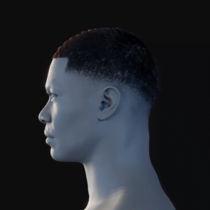 PixelHair ready-made faded waves 3D hairstyle in Blender using Blender hair particle system