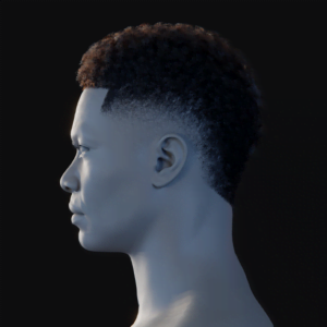 PixelHair ready-made Rhino from loveliveserve style Mohawk fade / Taper 3D hairstyle in Blender using Blender hair particle system