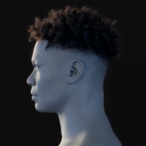 PixelHair ready-made Top short dreads fade 3D hairstyle in Blender using Blender hair particle system