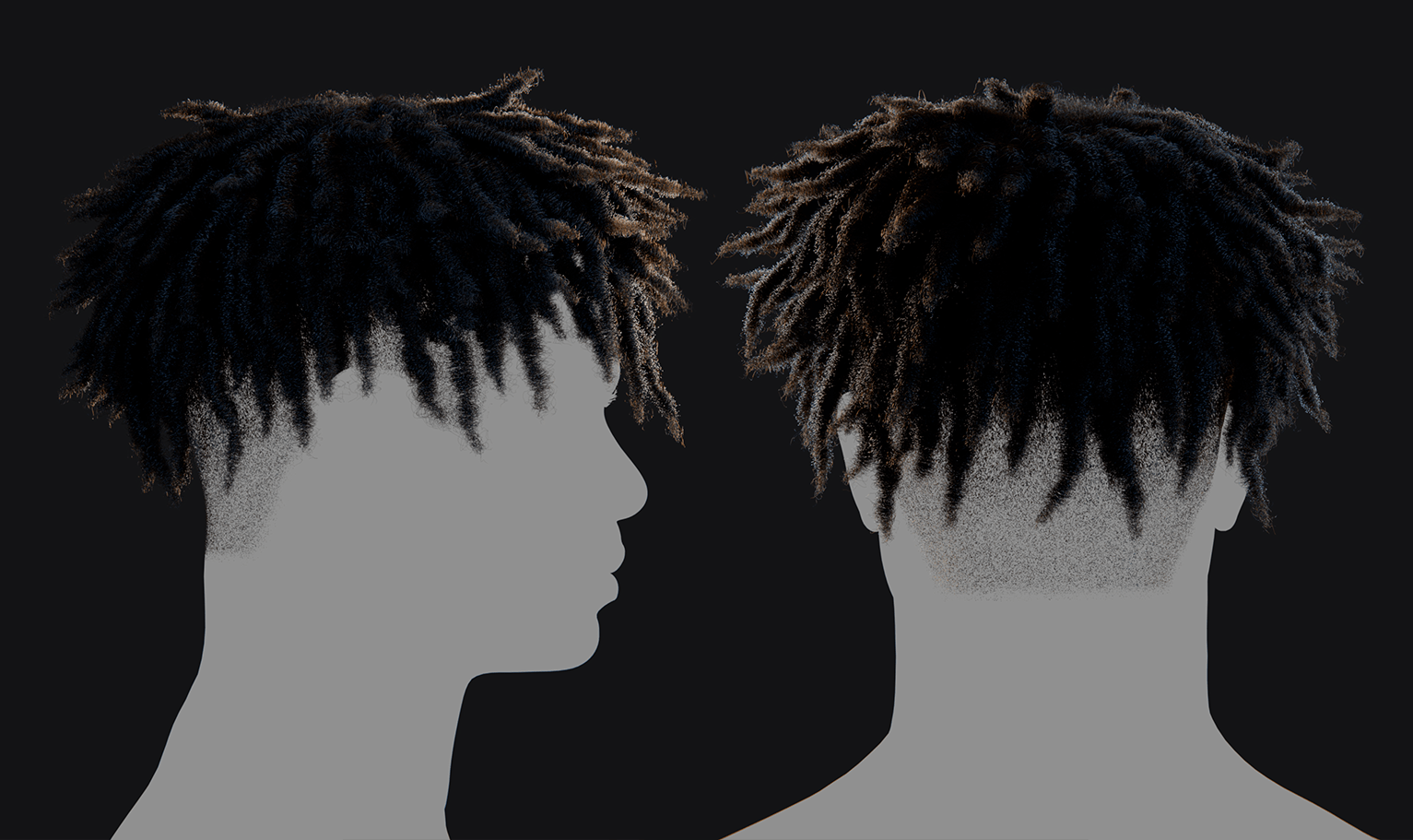 PixelHair ready-made Scarlxrd dreads hairstyle in Blender using Blender hair particle system