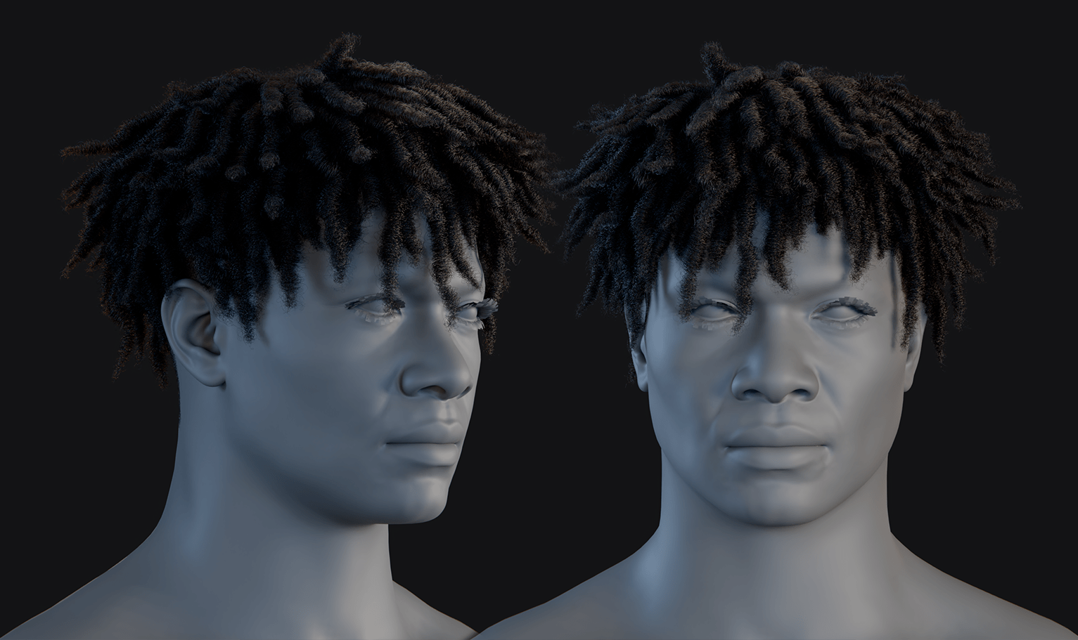 PixelHair ready-made Scarlxrd dreads hairstyle in Blender using Blender hair particle system