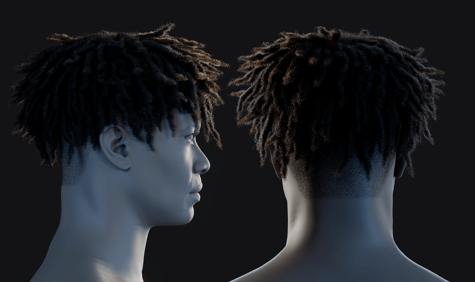 PixelHair ready-made Scarlxrd dreads hairstyle in Blender using Blender hair particle system