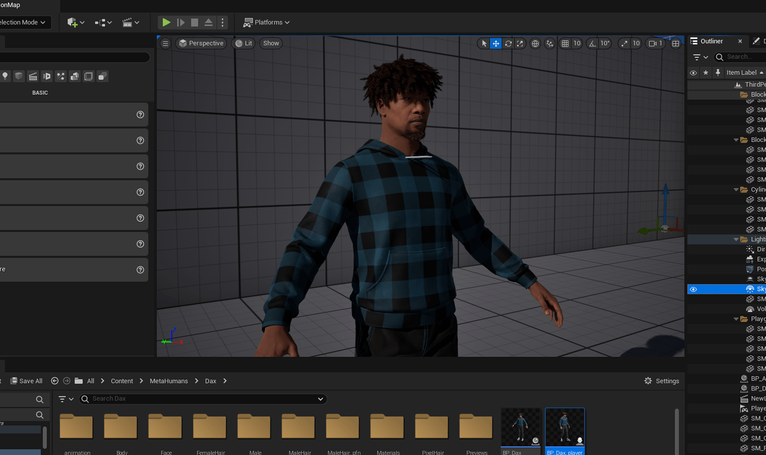 PixelHair ready-made Scarlxrd dreads 3D hairstyle on a metahuman in Unreal Engine 5