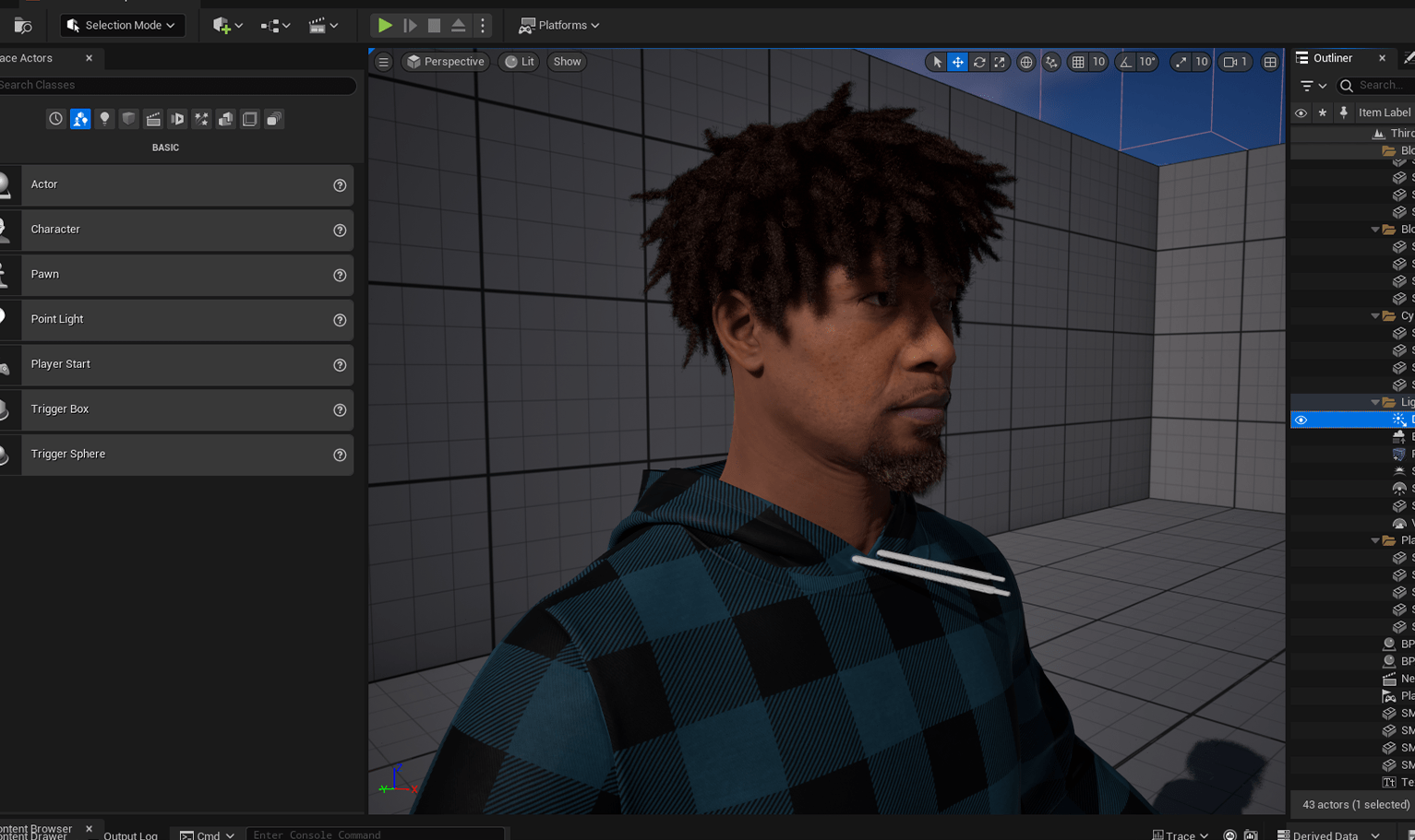 PixelHair ready-made Scarlxrd dreads 3D hairstyle on a metahuman in Unreal Engine 5