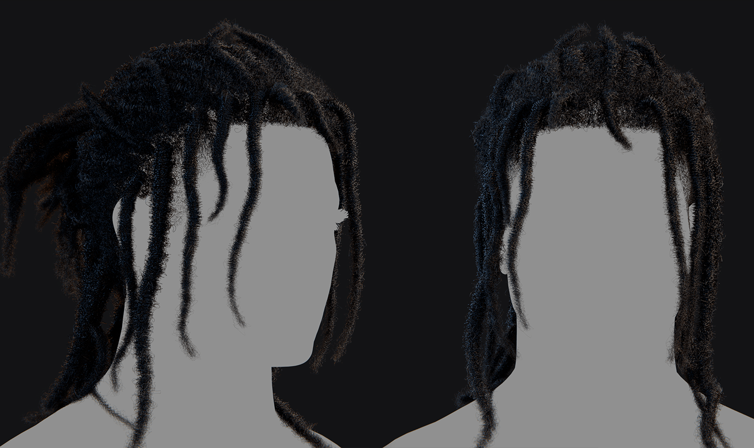 PixelHair ready-made Jcole dreads 3D hairstyle in Blender using hair particle system