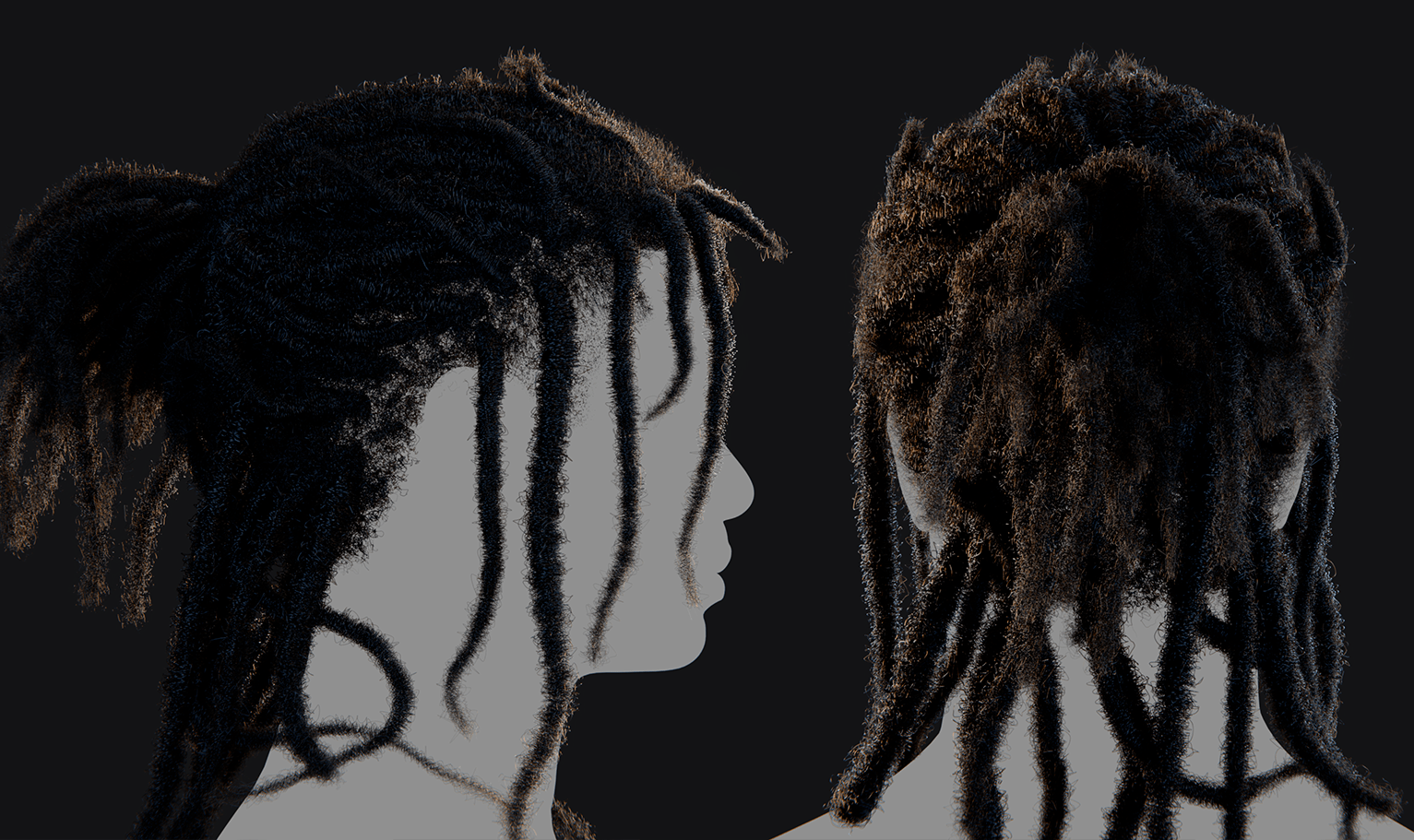 PixelHair ready-made Jcole dreads 3D hairstyle in Blender using hair particle system