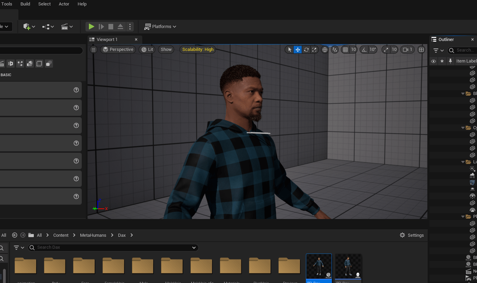 PixelHair ready-made Afro fade 3D hairstyle on a metahuman in Unreal Engine 5