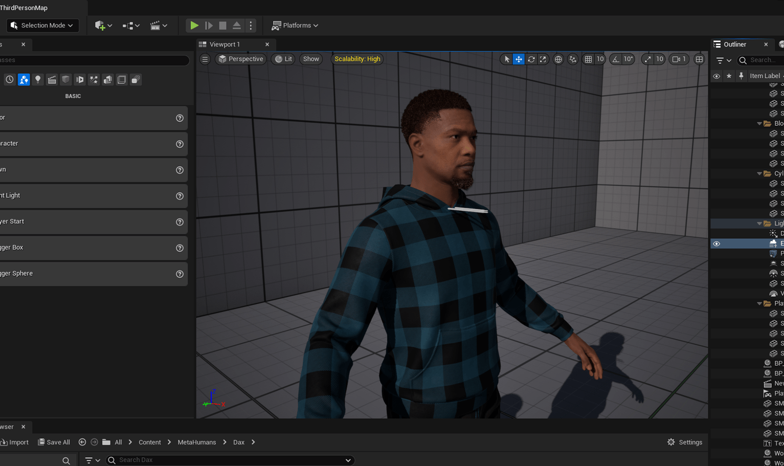 PixelHair ready-made Afro fade 3D hairstyle on a metahuman in Unreal Engine 5