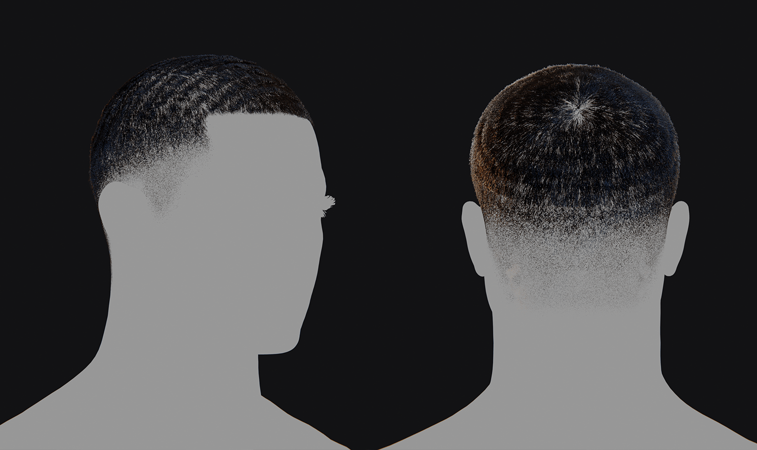 PixelHair ready-made faded waves 3D hairstyle in Blender using Blender hair particle system