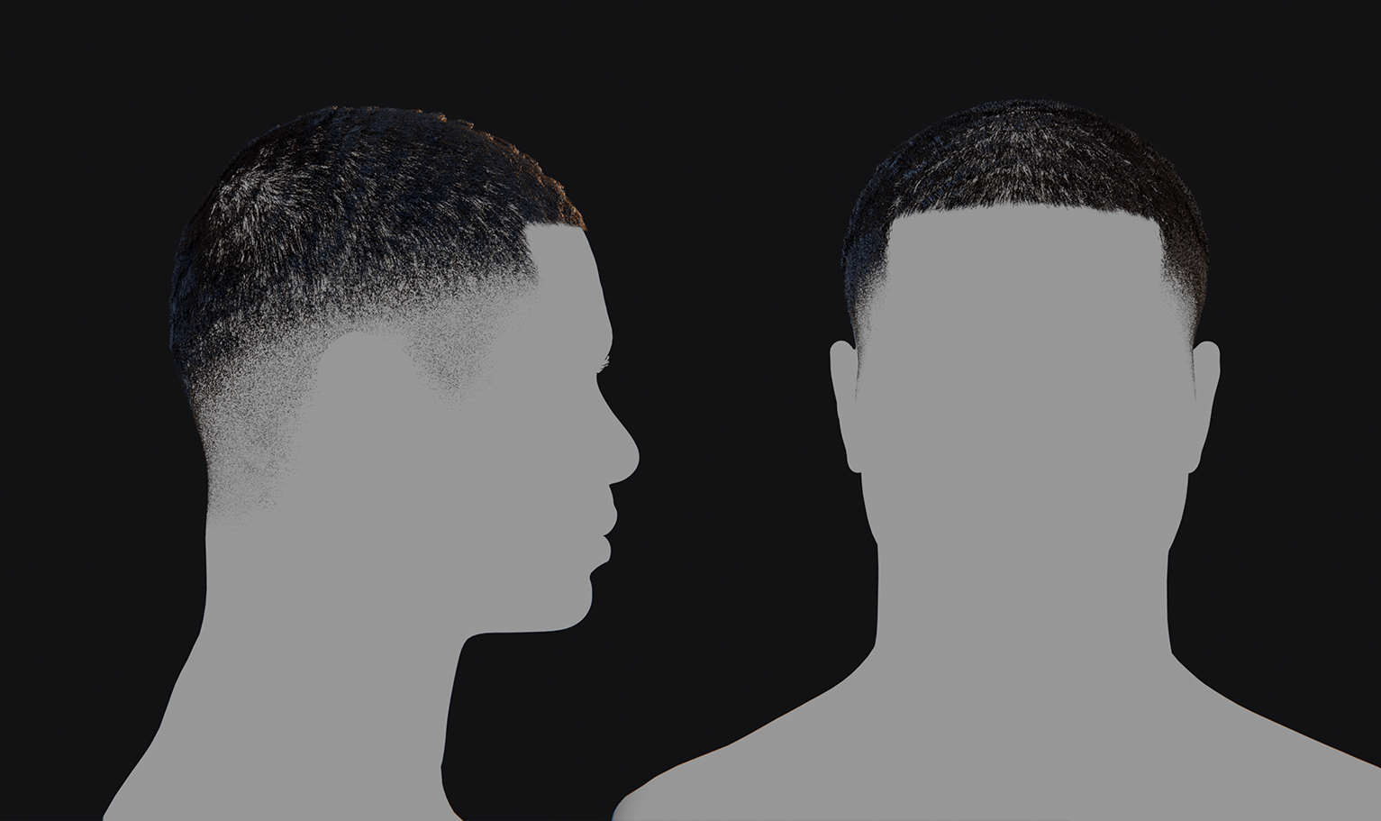 PixelHair ready-made faded waves 3D hairstyle in Blender using Blender hair particle system