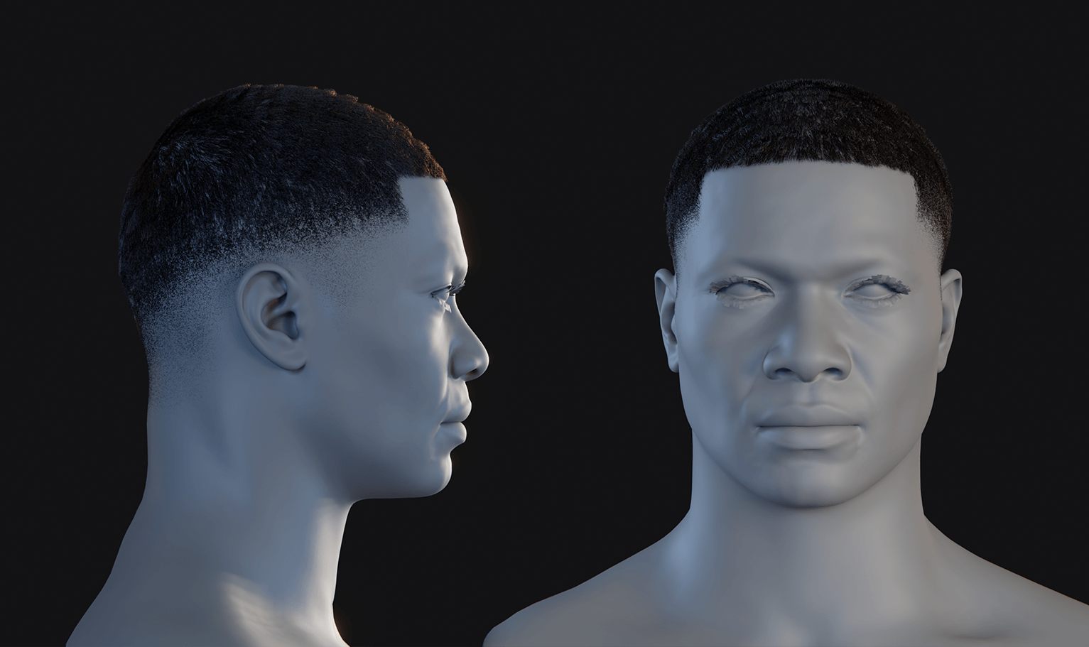 PixelHair ready-made faded waves 3D hairstyle in Blender using Blender hair particle system