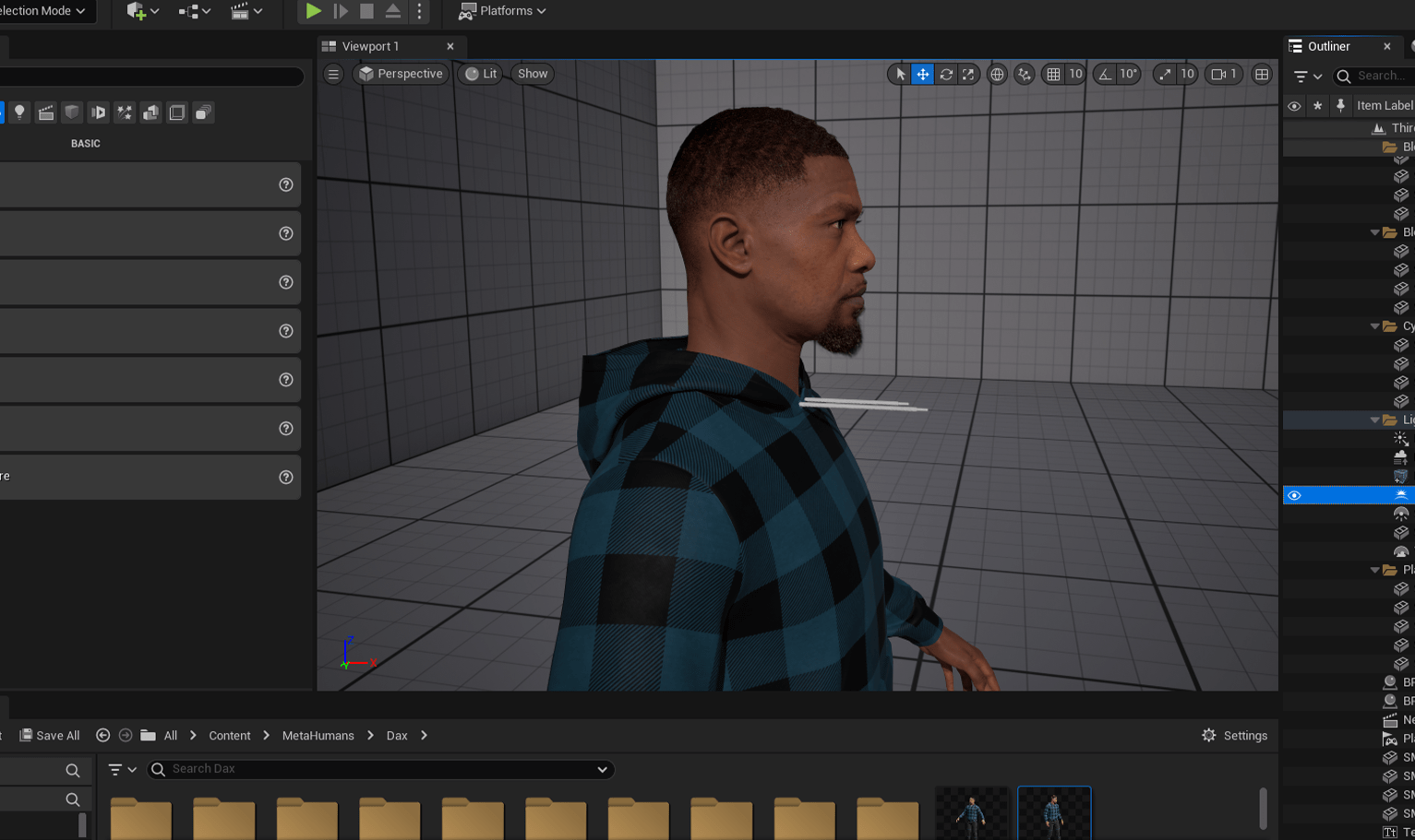 PixelHair ready-made Faded waves 3D hairstyle on a metahuman in Unreal Engine 5