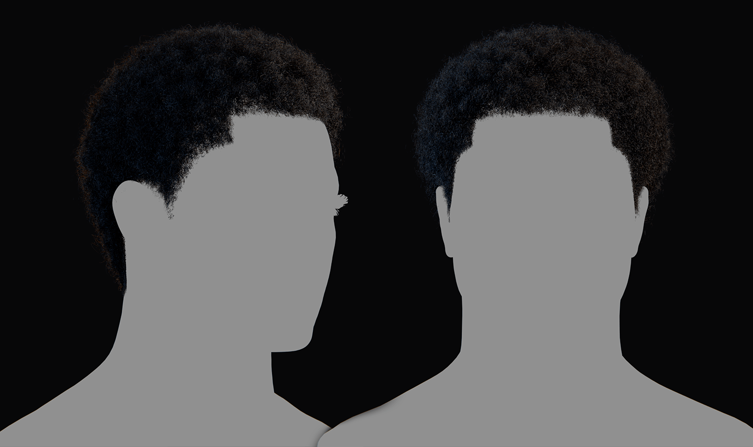 PixelHair ready-made Kobe Inspired Afro 3D hairstyle in Blender using Blender hair particle system