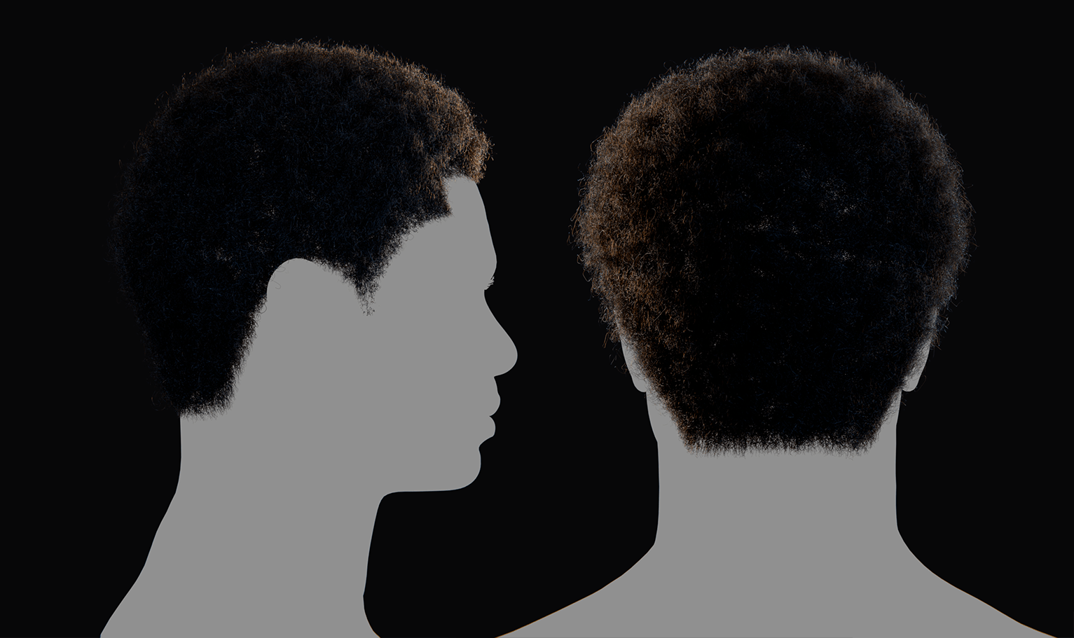 PixelHair ready-made Kobe Inspired Afro 3D hairstyle in Blender using Blender hair particle system