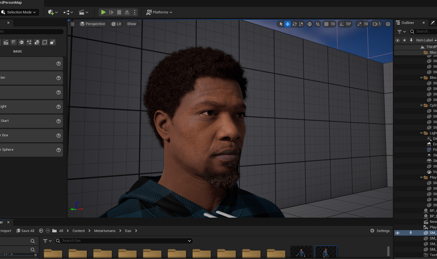 PixelHair ready-made Kobe Inspired Afro 3D hairstyle on a metahuman in Unreal Engine 5