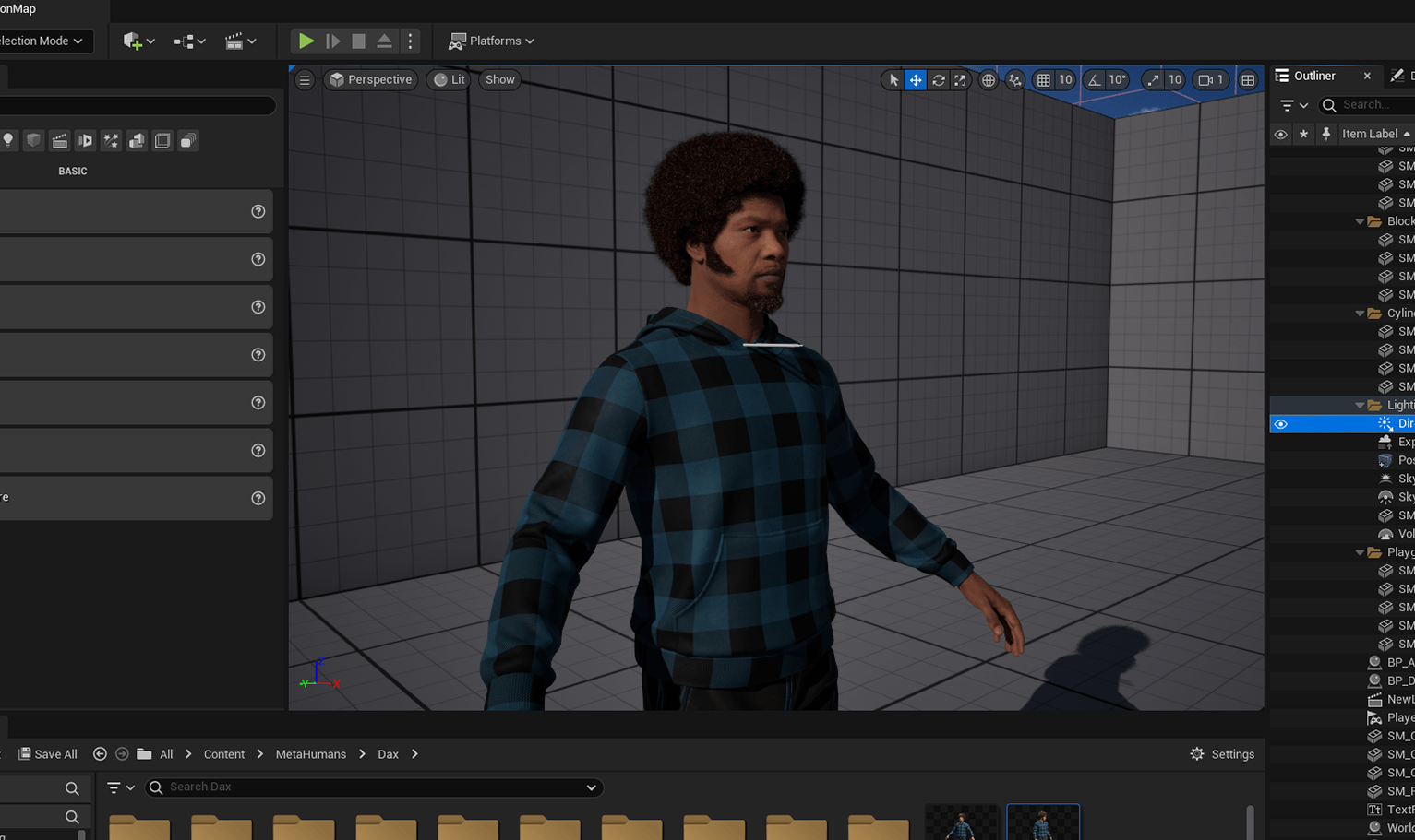 PixelHair ready-made Vintage Bob Afro 3D hairstyle on a metahuman in Unreal Engine 5