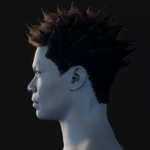 PixelHair ready-made spiked afro 3D hairstyle in Blender using hair particle system