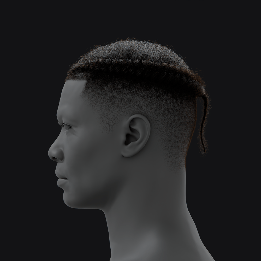 Pixelhair ready-made iconic lil yatchy braids 3d hairstyle in blender using hair particle system