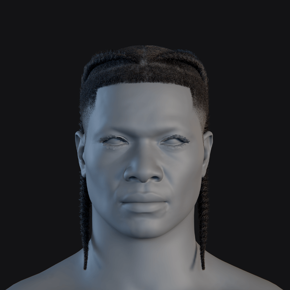 PixelHair ready-made 3D hairstyle of Travis scott braids in Blender