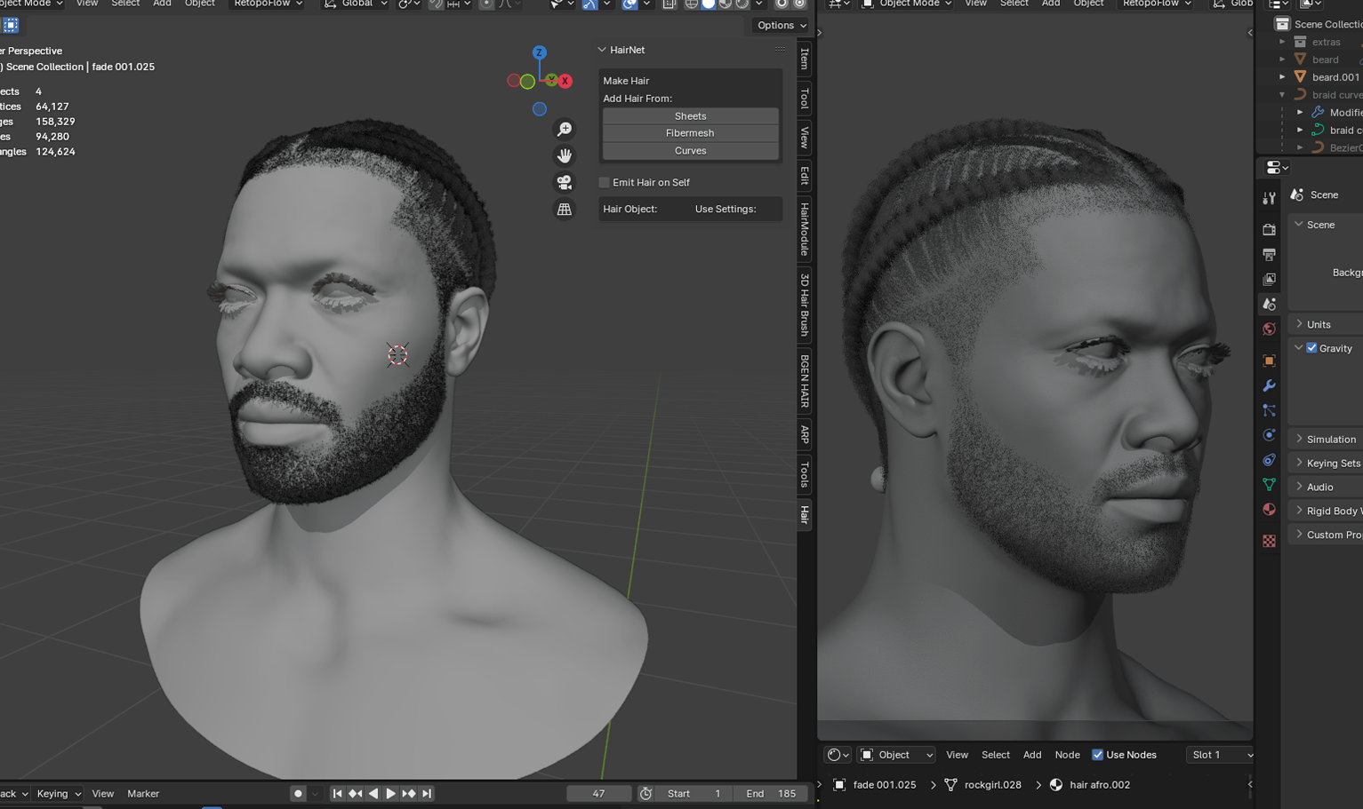 PixelHair ready-made iconic 3D Drake braids hairstyle in Blender using hair particle system