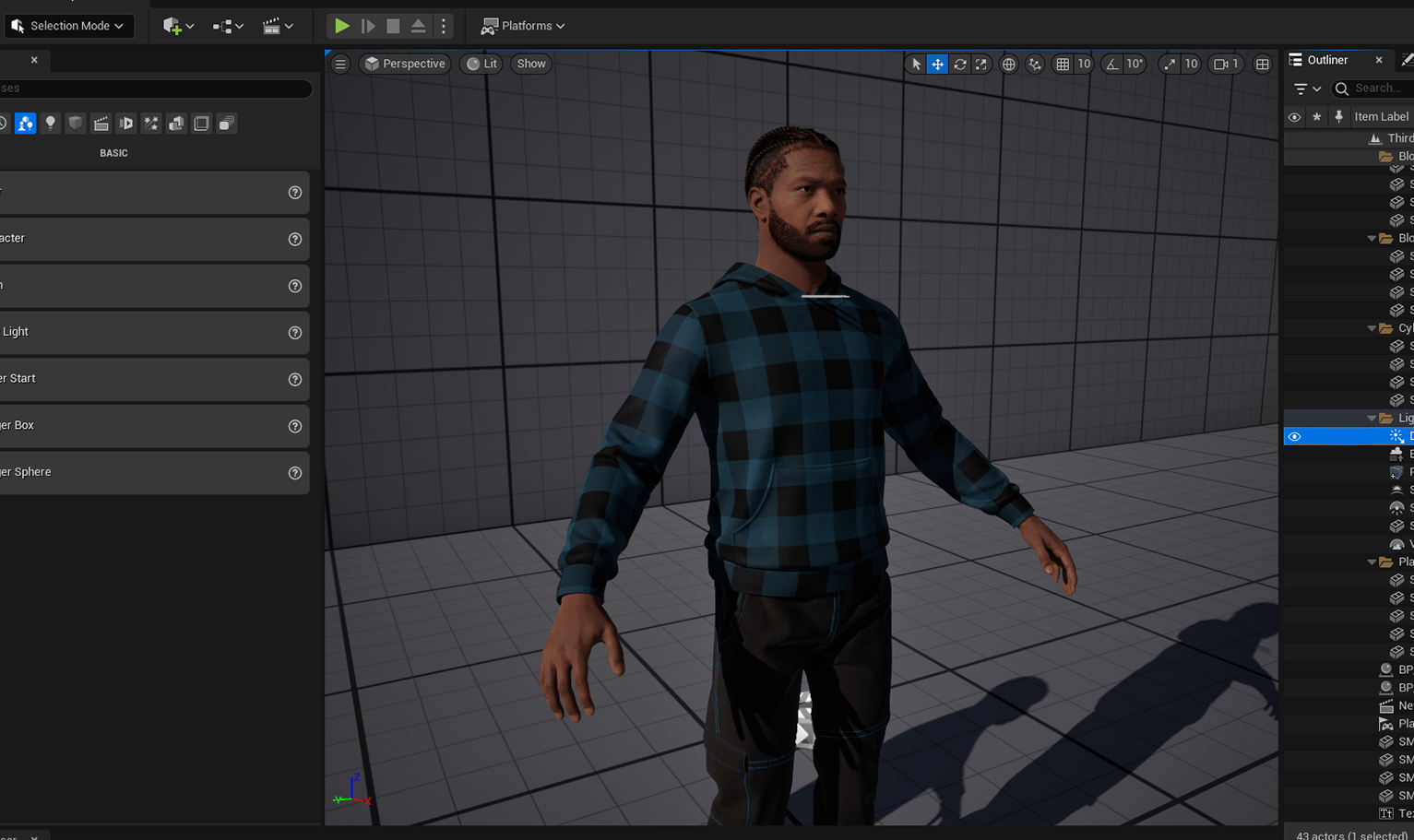 PixelHair ready-made drake braids 3d hairstyle on a metahuman in Unreal Engine 5