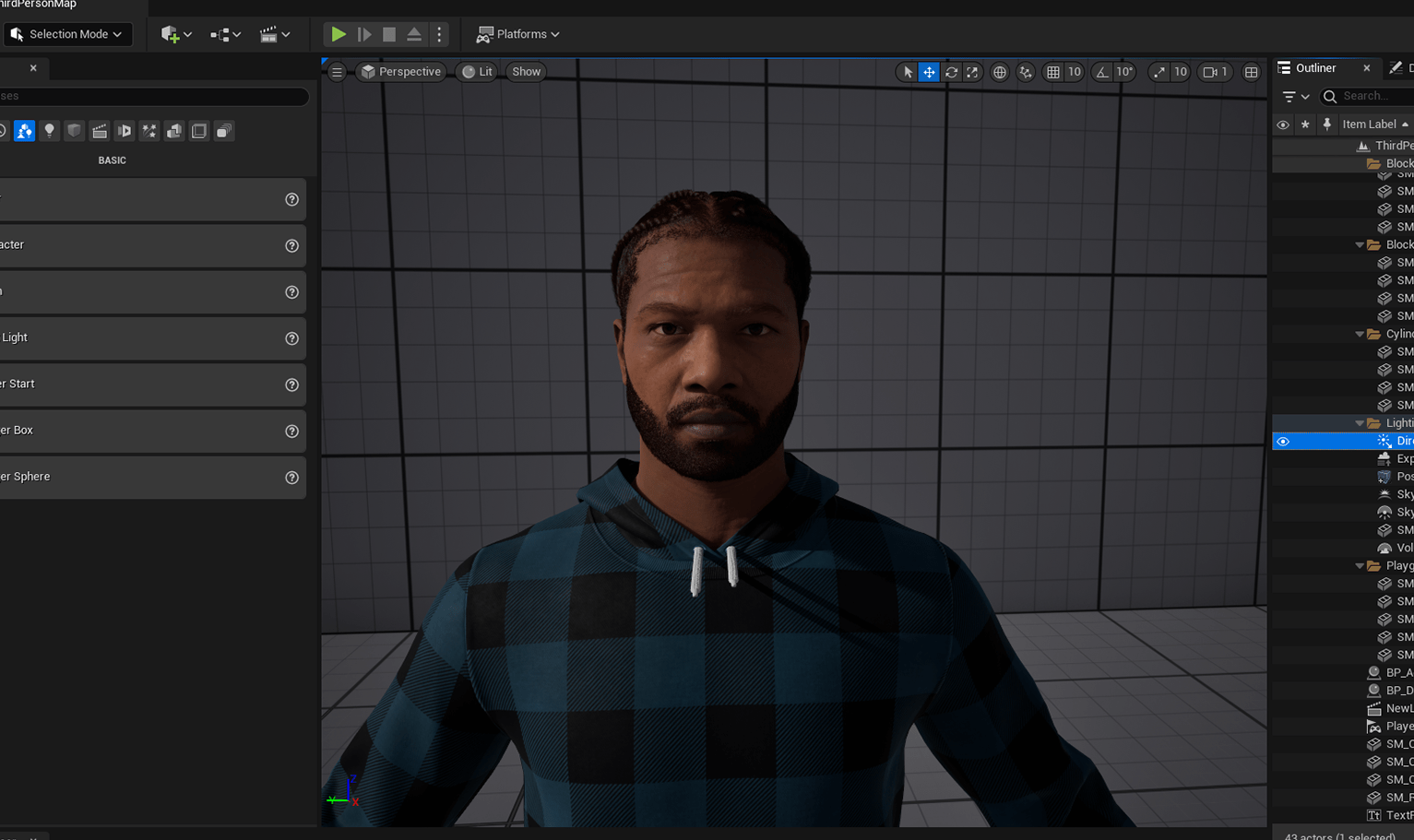 PixelHair ready-made drake braids 3d hairstyle on a metahuman in Unreal Engine 5