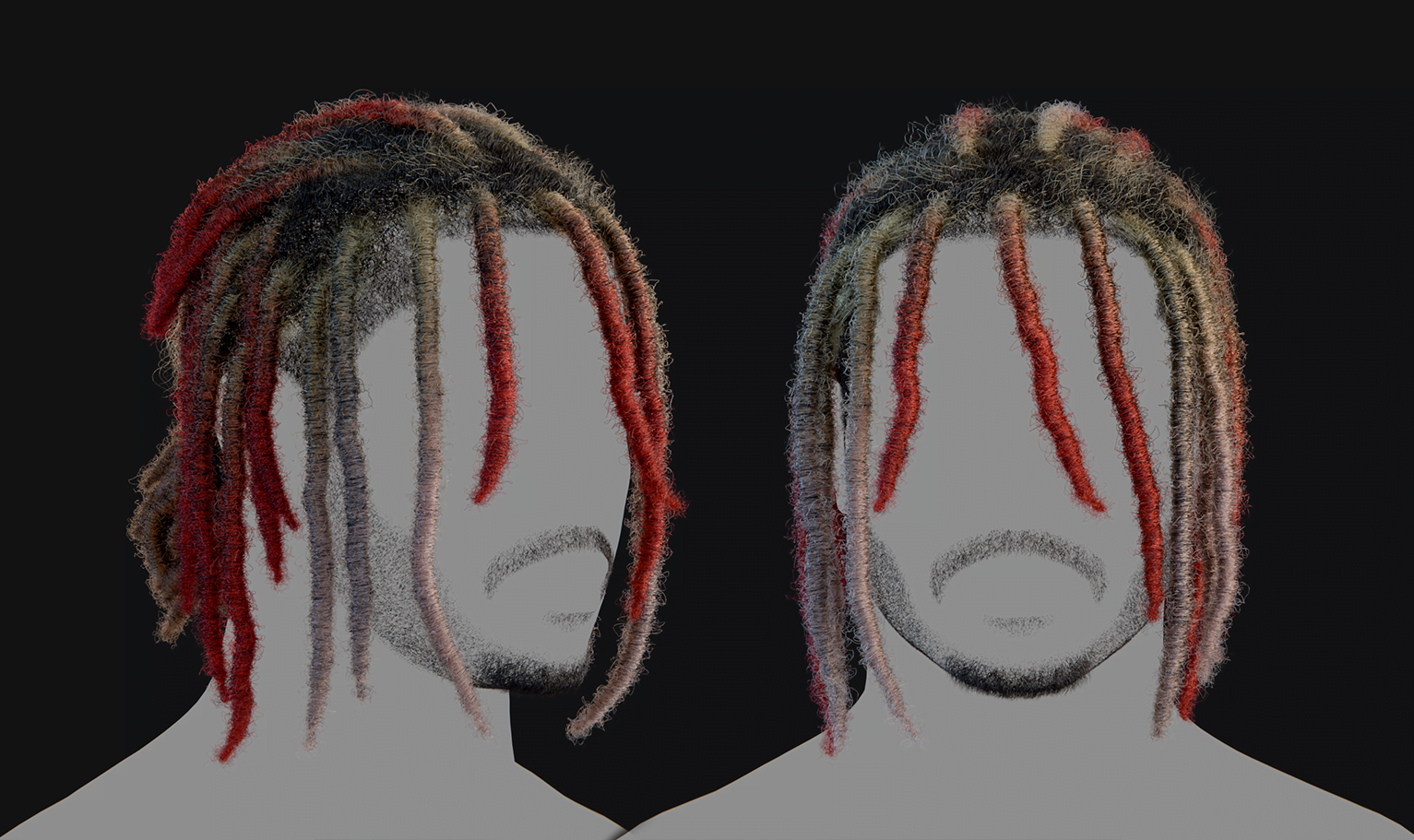 PixelHair ready-made 3D Lil Pump dreads hairstyle in Blender using hair particle system