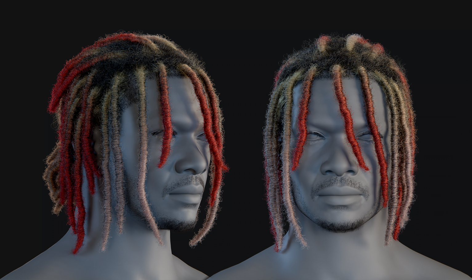 PixelHair ready-made 3D Lil Pump dreads hairstyle in Blender using hair particle system