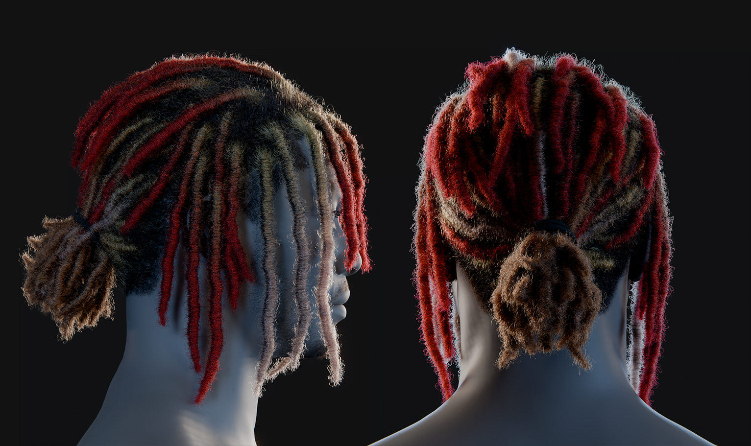 PixelHair ready-made 3D Lil Pump dreads hairstyle in Blender using hair particle system