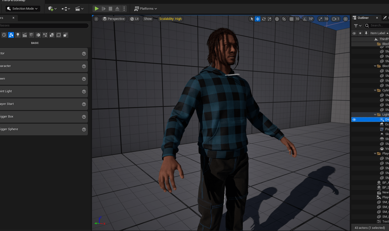 PixelHair ready-made Lil pump dreads hairstyle on a metahuman in Unreal Engine 5