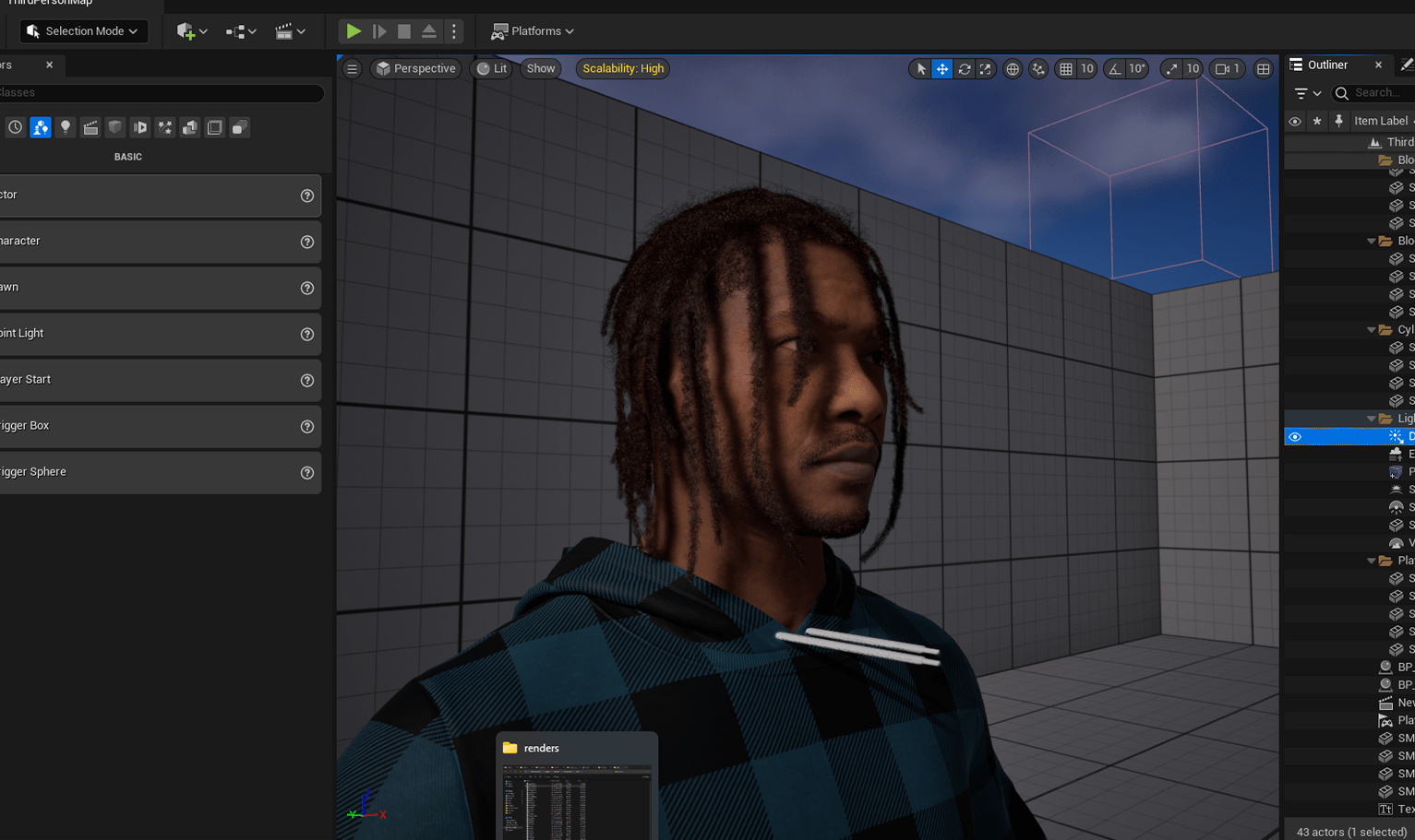 PixelHair ready-made Lil pump dreads hairstyle on a metahuman in Unreal Engine 5