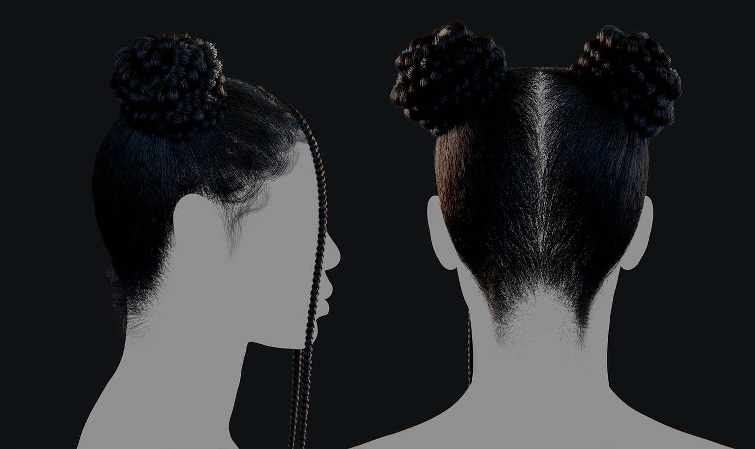 PixelHair ready-made 3D Rihanna braids hairstyle in Blender using hair particle system