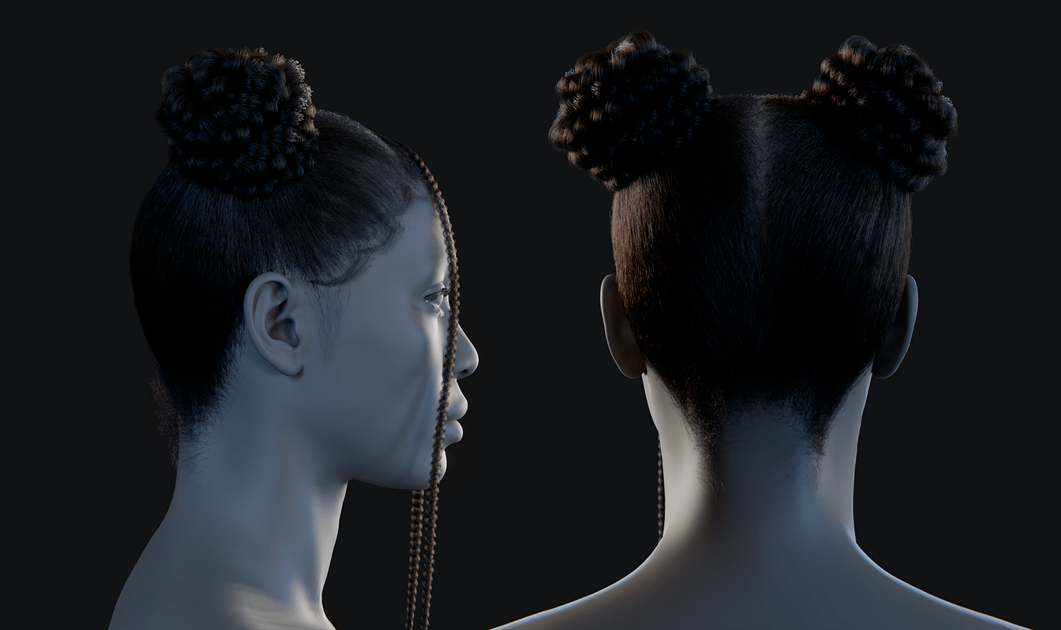 PixelHair ready-made 3D Rihanna braids hairstyle in Blender using hair particle system