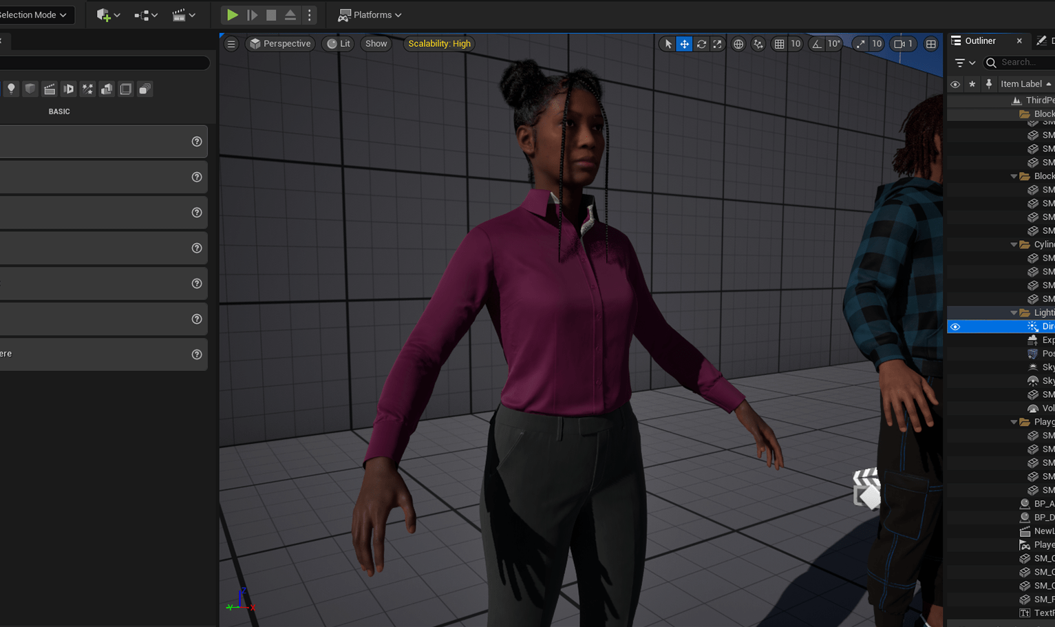 PixelHair ready-made Rihanna Braids hairstyle on a metahuman in Unreal Engine 5