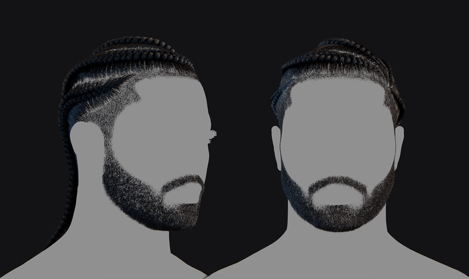 PixelHair ready-made 3D hairstyle of Big Sean Spiral Braids in Blender with hair particle system