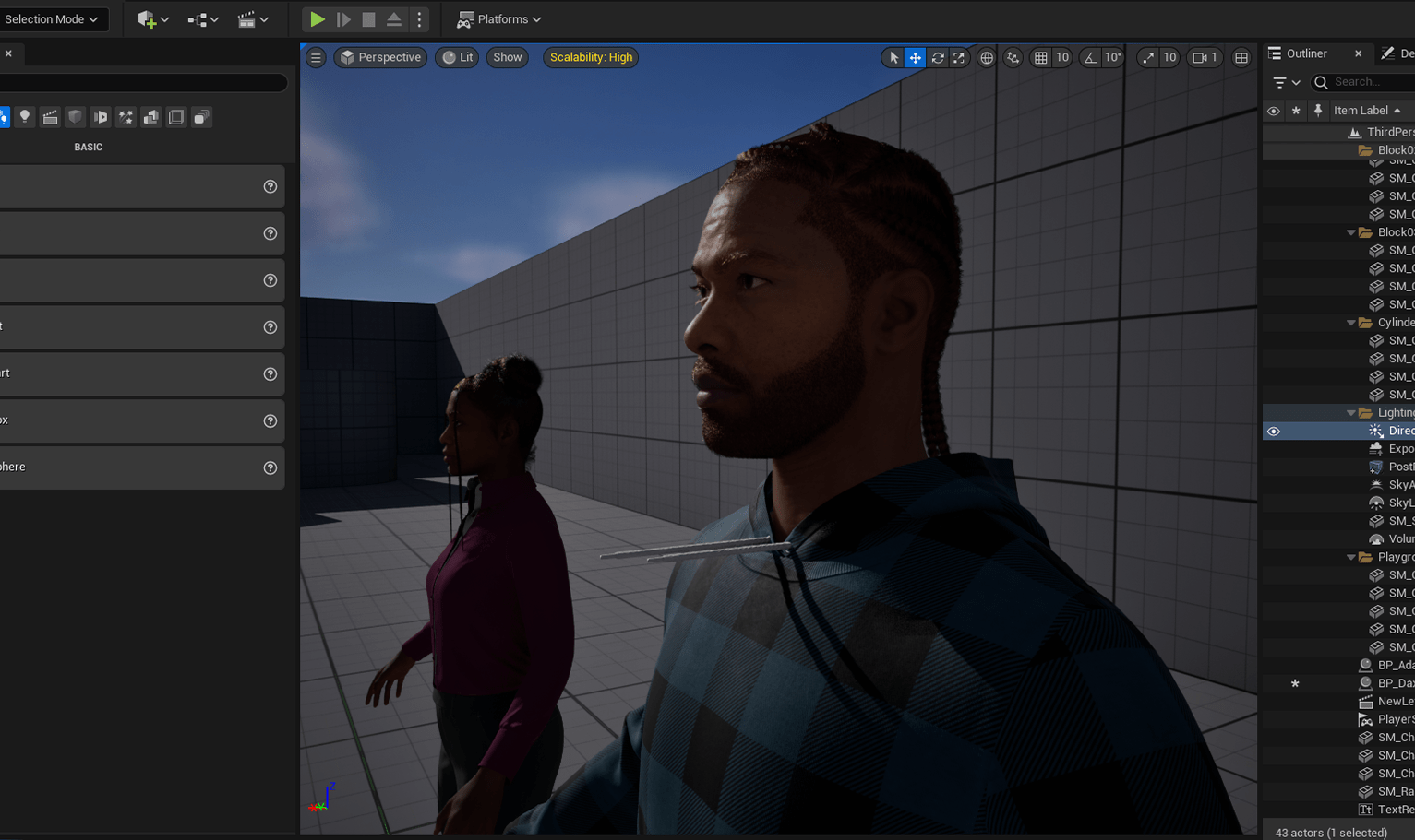 PixelHair ready-made Big Sean Spiral Braids hairstyle on a metahuman in Unreal Engine 5