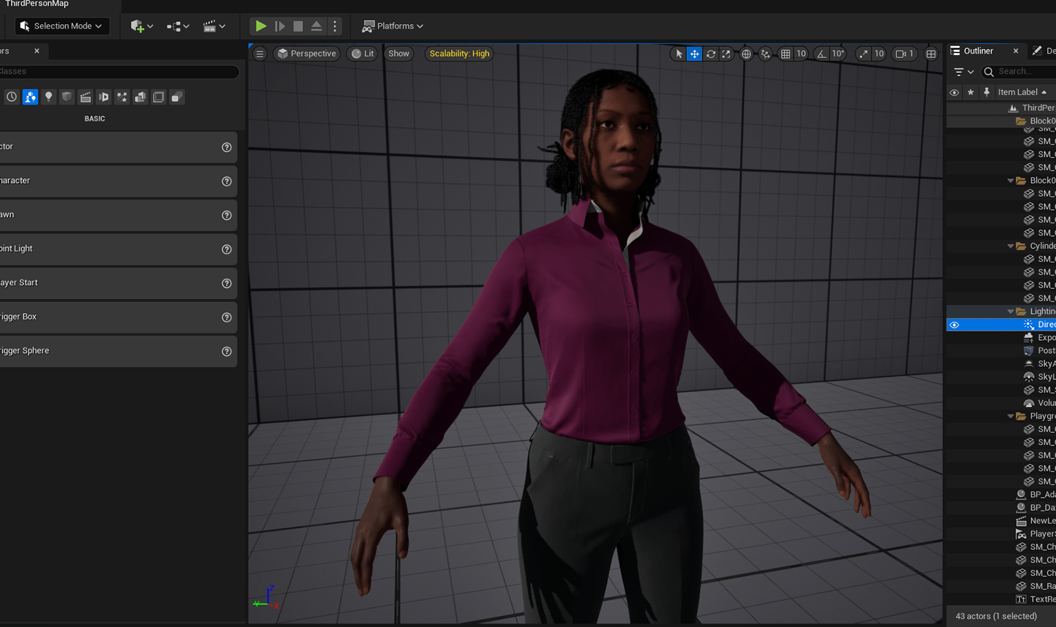 PixelHair ready-made pigtail female 3D Dreads hairstyle on a metahuman in Unreal Engine 5