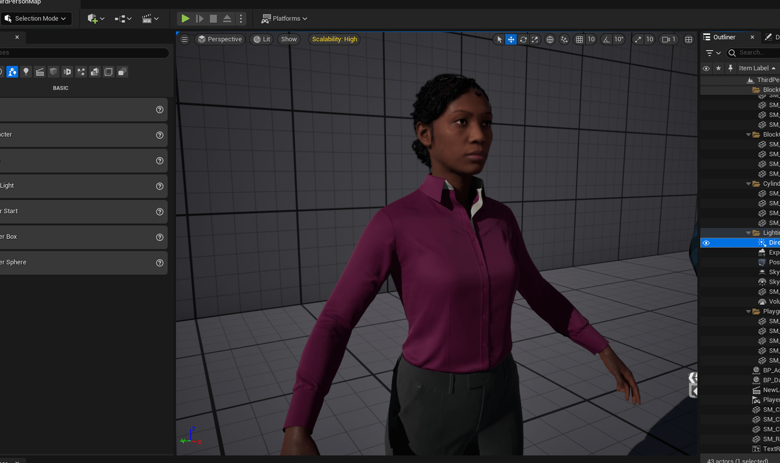 PixelHair ready-made 3D hairstyle of Halle Bailey Bun Dreads on a metahuman in Unreal Engine