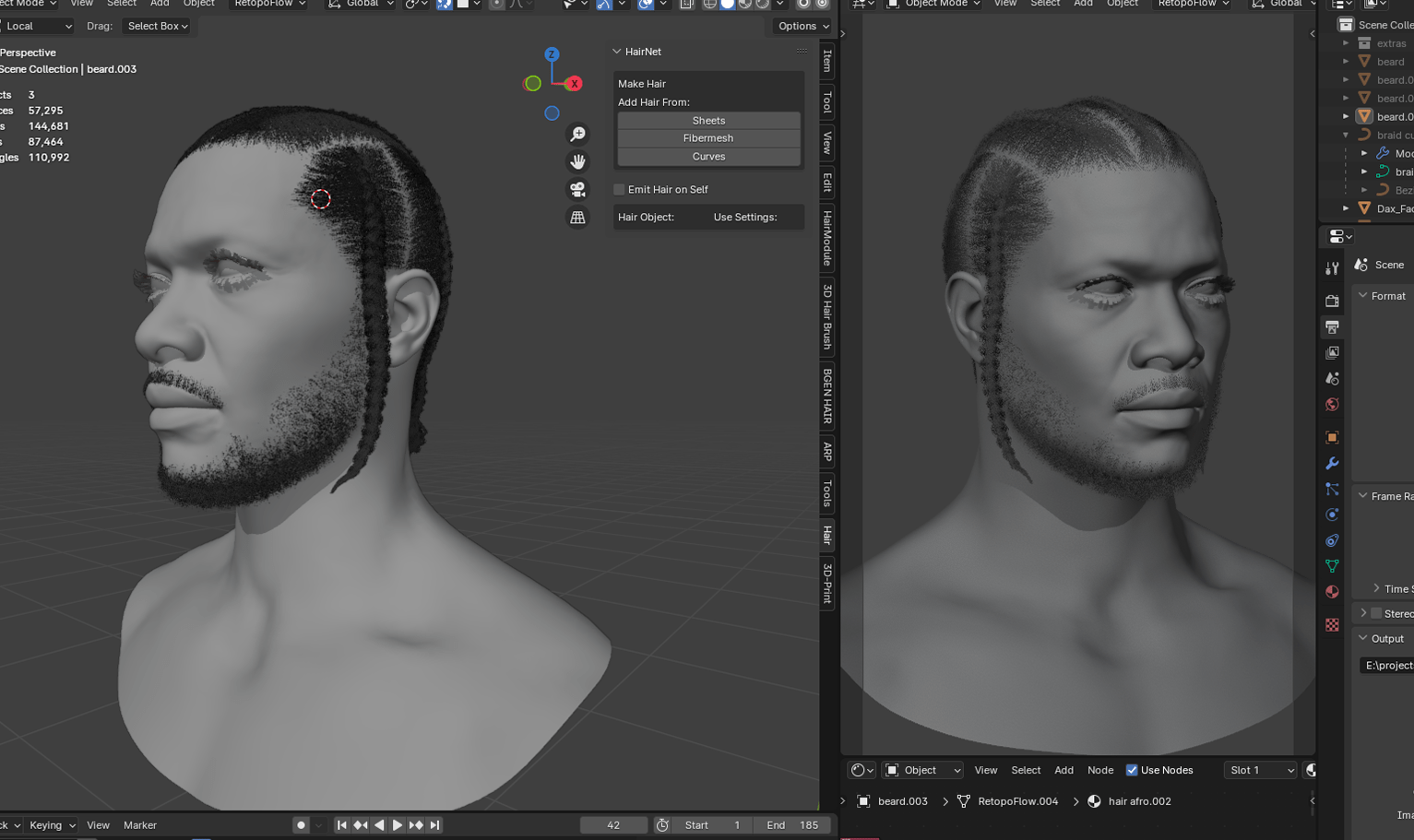 PixelHair ready-made 3D hairstyle of Kendrick Lamar braids in Blender