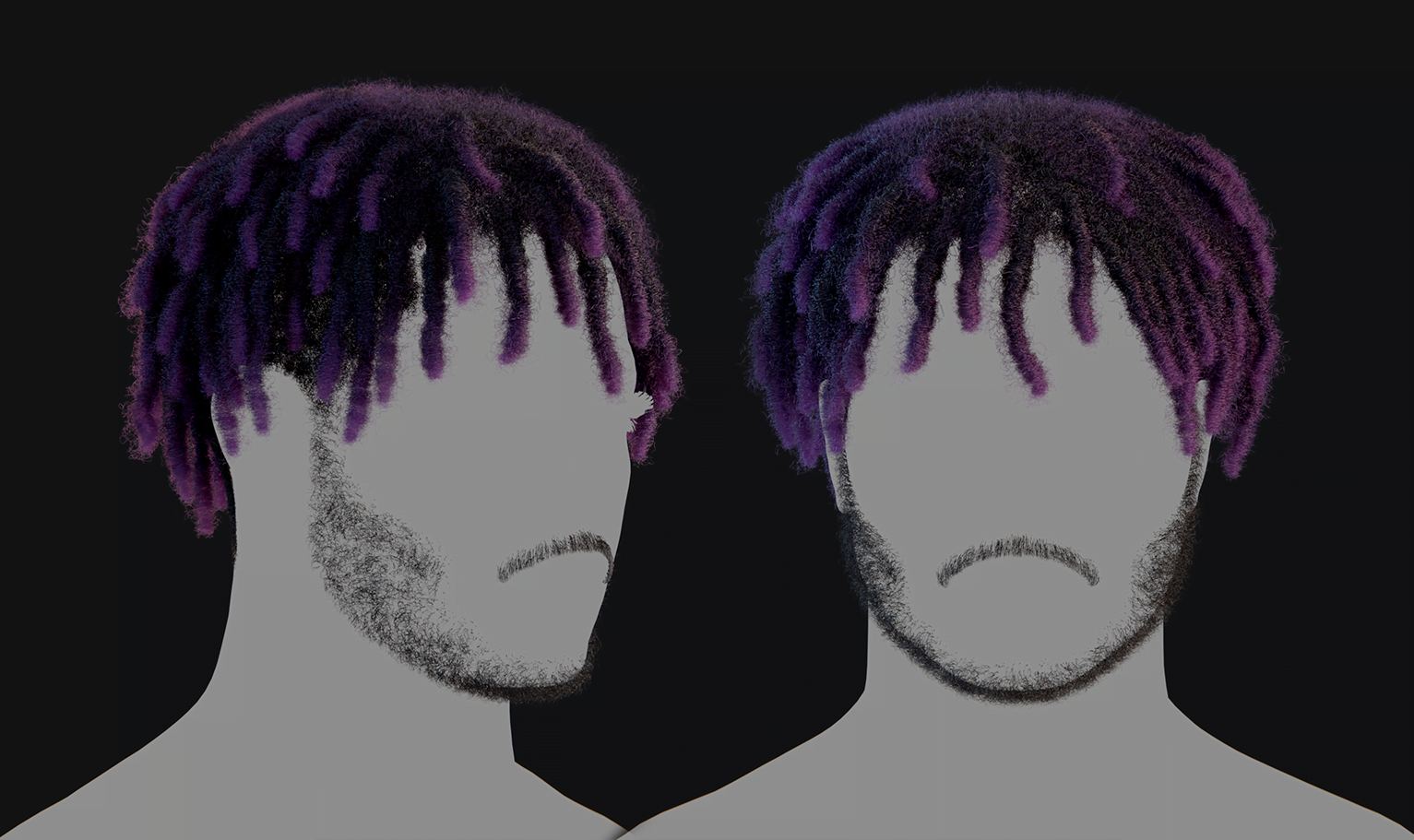 PixelHair ready-made 3D hairstyle of Lil uzi vert dreads in Blender