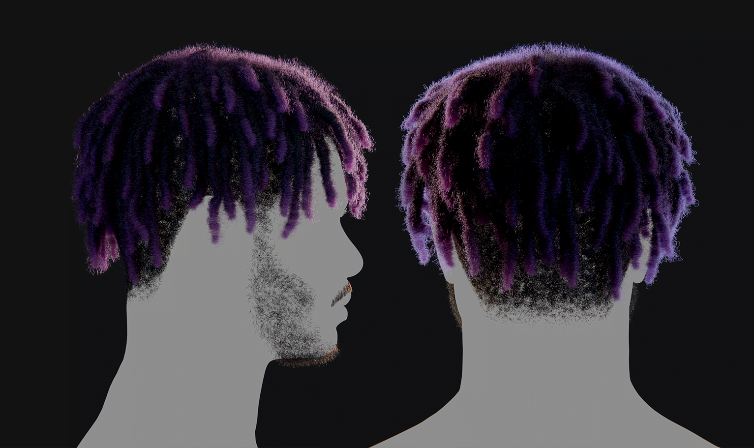 PixelHair ready-made 3D hairstyle of Lil uzi vert dreads in Blender