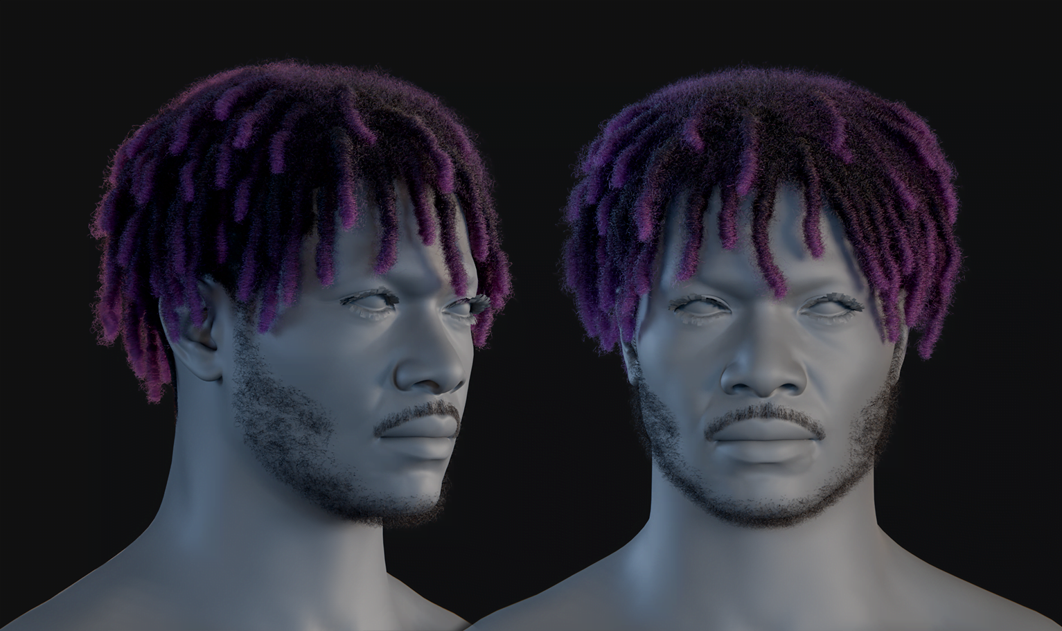 PixelHair ready-made 3D hairstyle of Lil uzi vert dreads in Blender