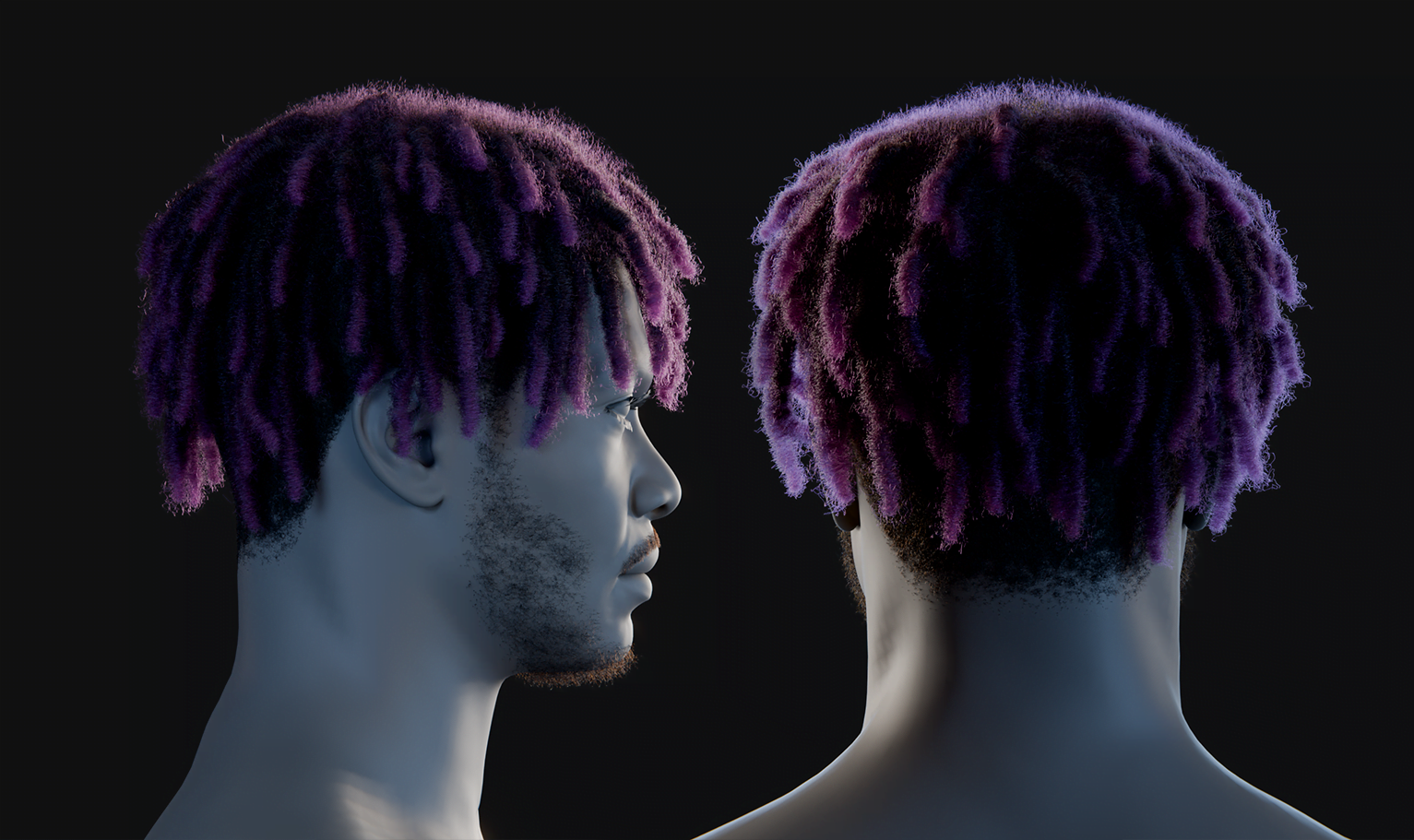 PixelHair ready-made 3D hairstyle of Lil uzi vert dreads in Blender