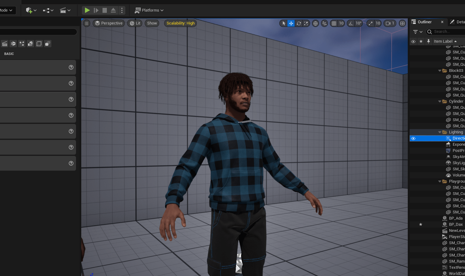 PixelHair ready-made 3D hairstyle of Lil uzi vert dreads on a metahuman in Unreal Engine